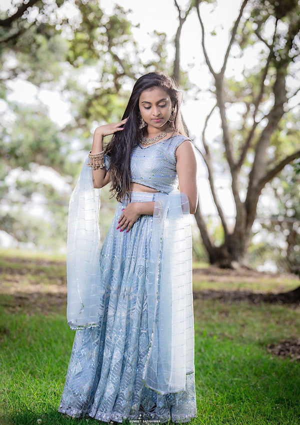 Blue Bling lehenga