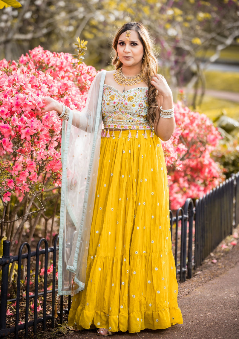 Lemon drop lehenga