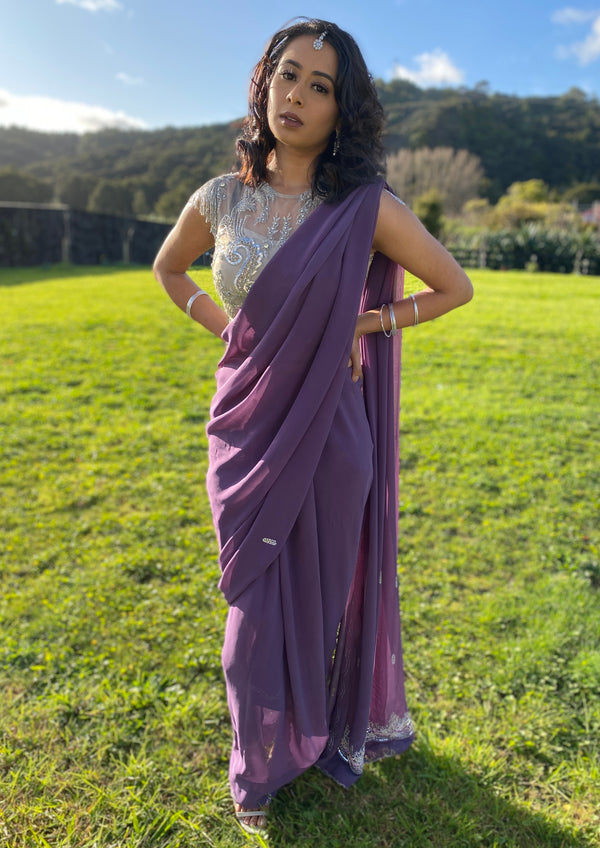 Dusty Purple Saree