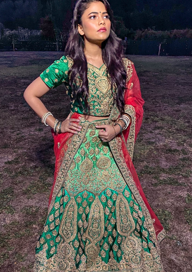 Green Goddess Lehenga