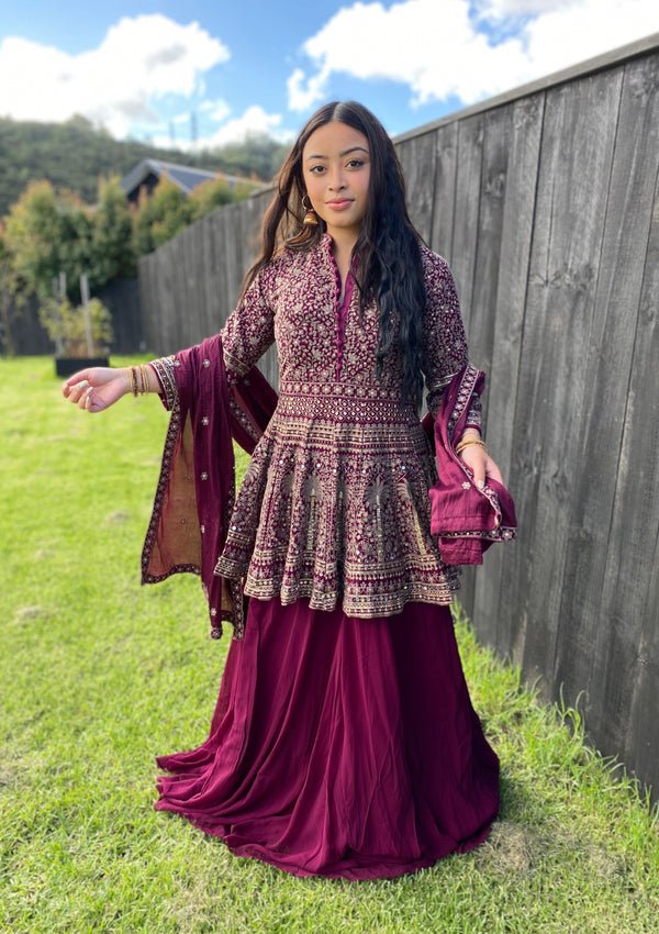 Miss plum lehenga