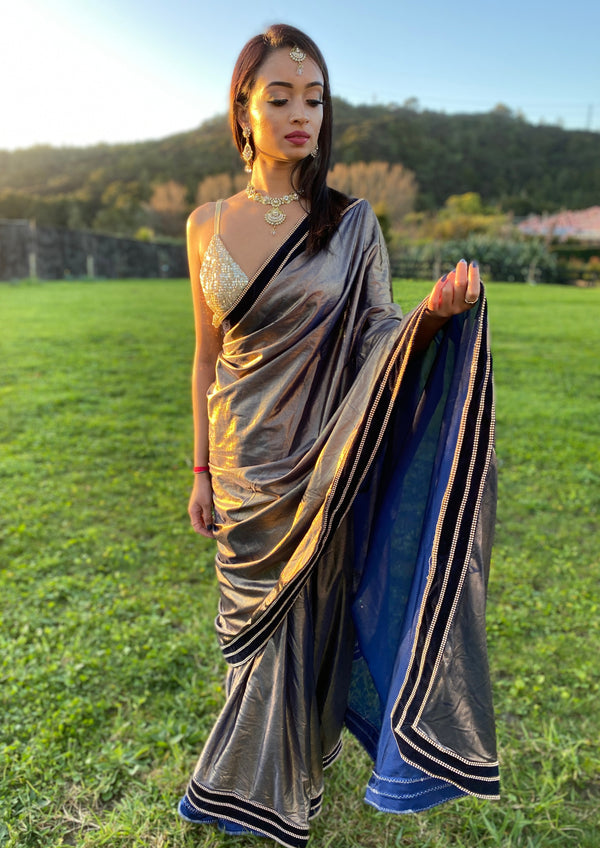 Midnight Metallic Saree