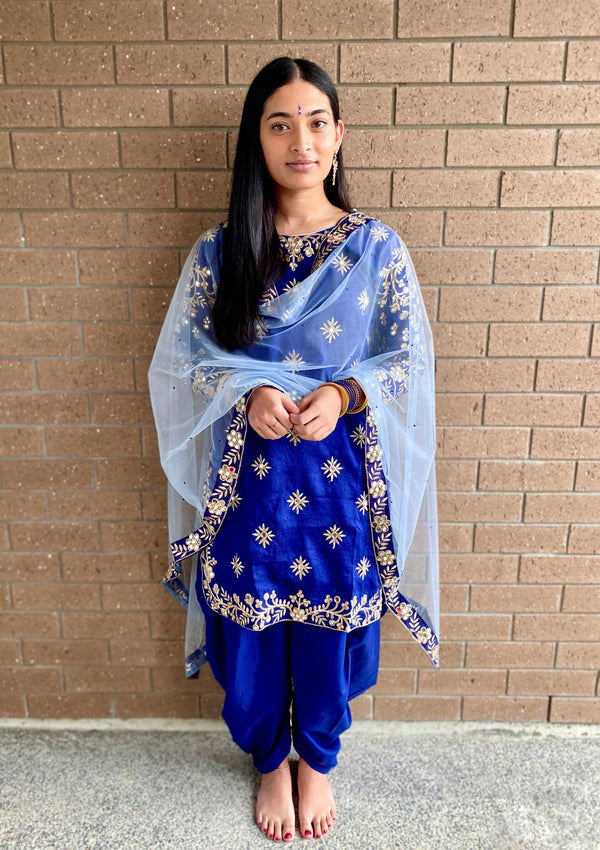 Bright and Blue Patiala suit